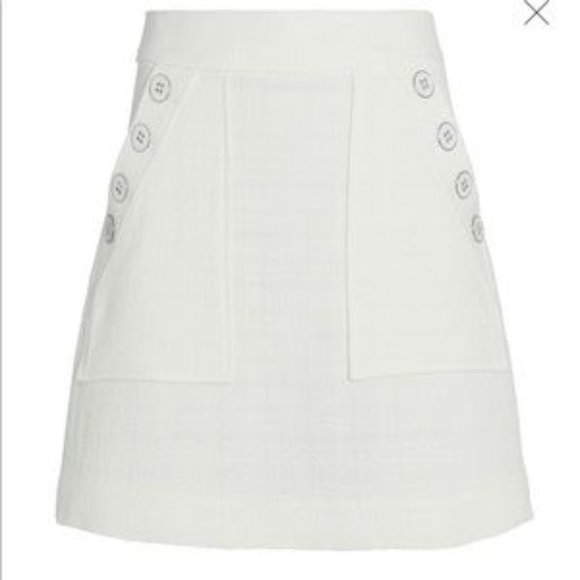 Veronica Beard Mini Skirt Bond Soft Tweed White Size 6 - Picture 14 of 14